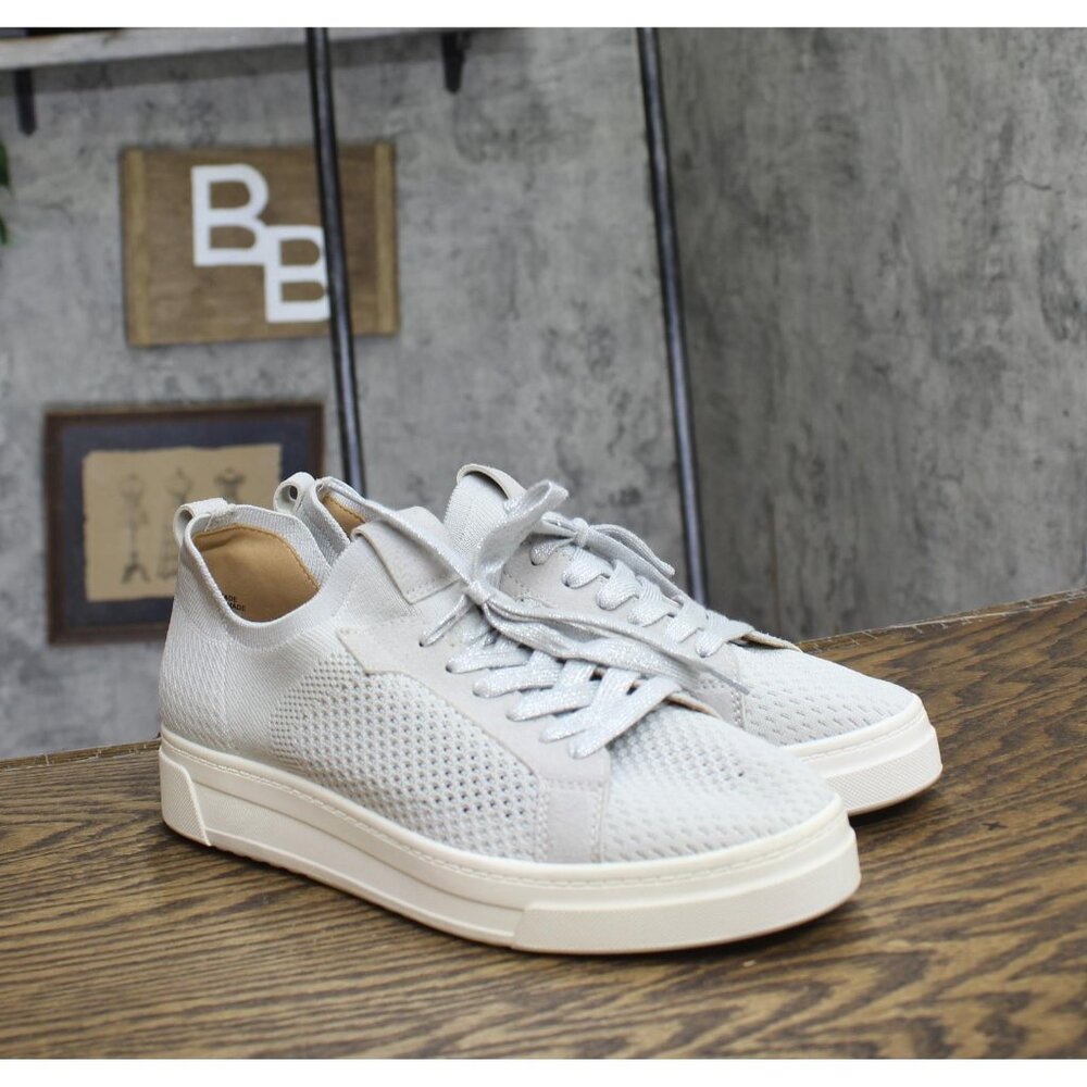 White Mountain Womens Uncut Knit Lace-Up Sneaker W36720 Light Gray 9M - Picture 1 of 14